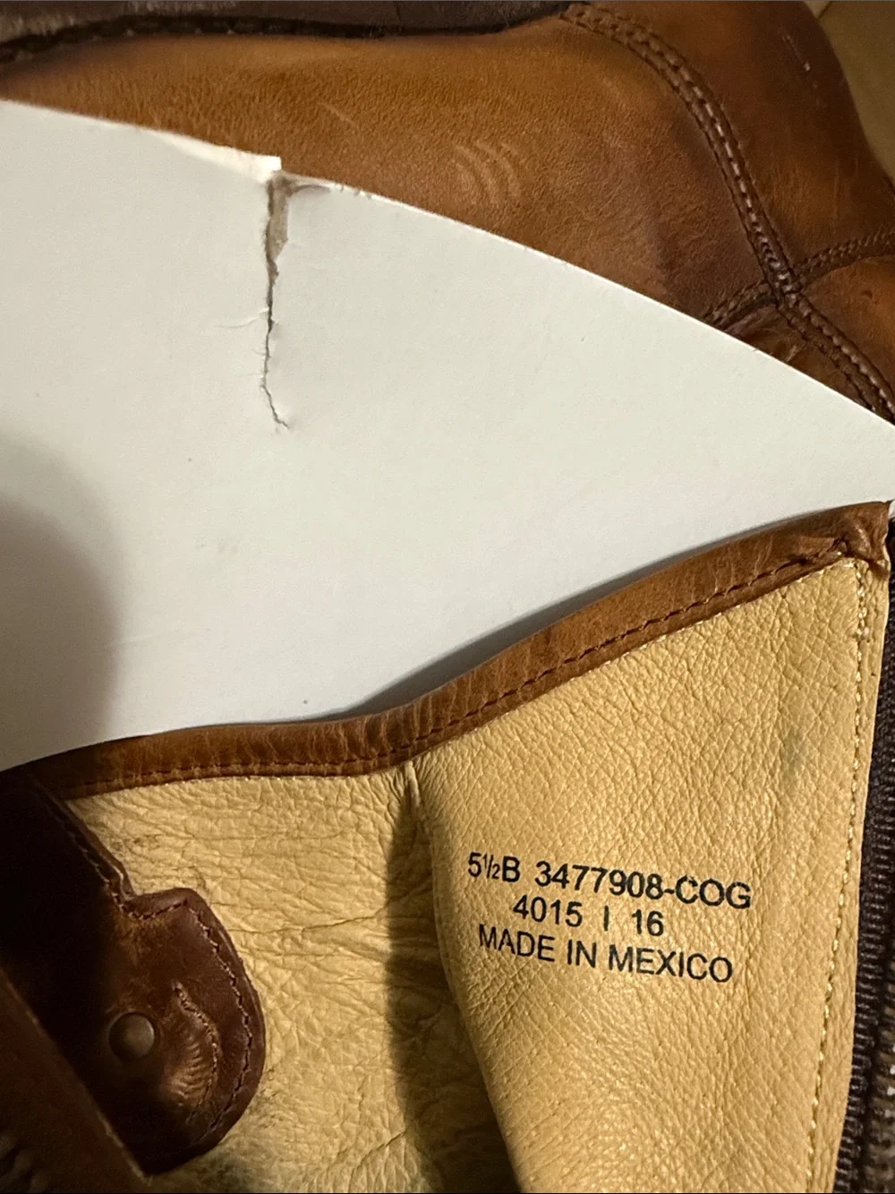 Frye Cognac Brown Leather Zip-Back Ankle Boots 5.5